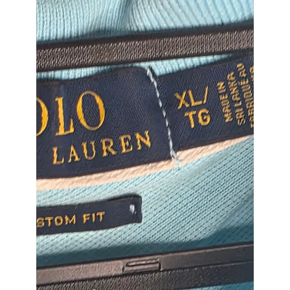Polo Ralph Lauren Size XL Light Blue Custom Fit Polo Shirt Big Pony Number 3